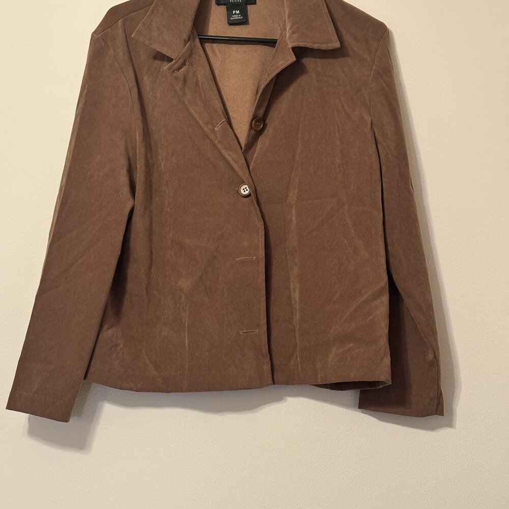 Briggs Brown Suede Blazer - Vintage 90s Y2K Professional Vibes